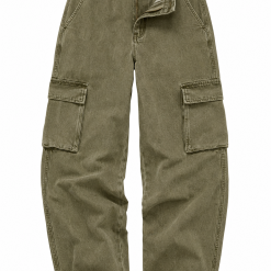 Men's Loose Fit Cargo Jeans - Olive Green
