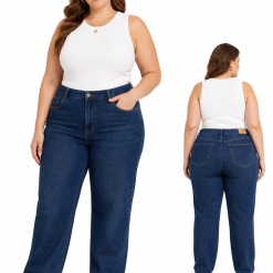 Women's Plus Size Relaxed Jeans - Indigo