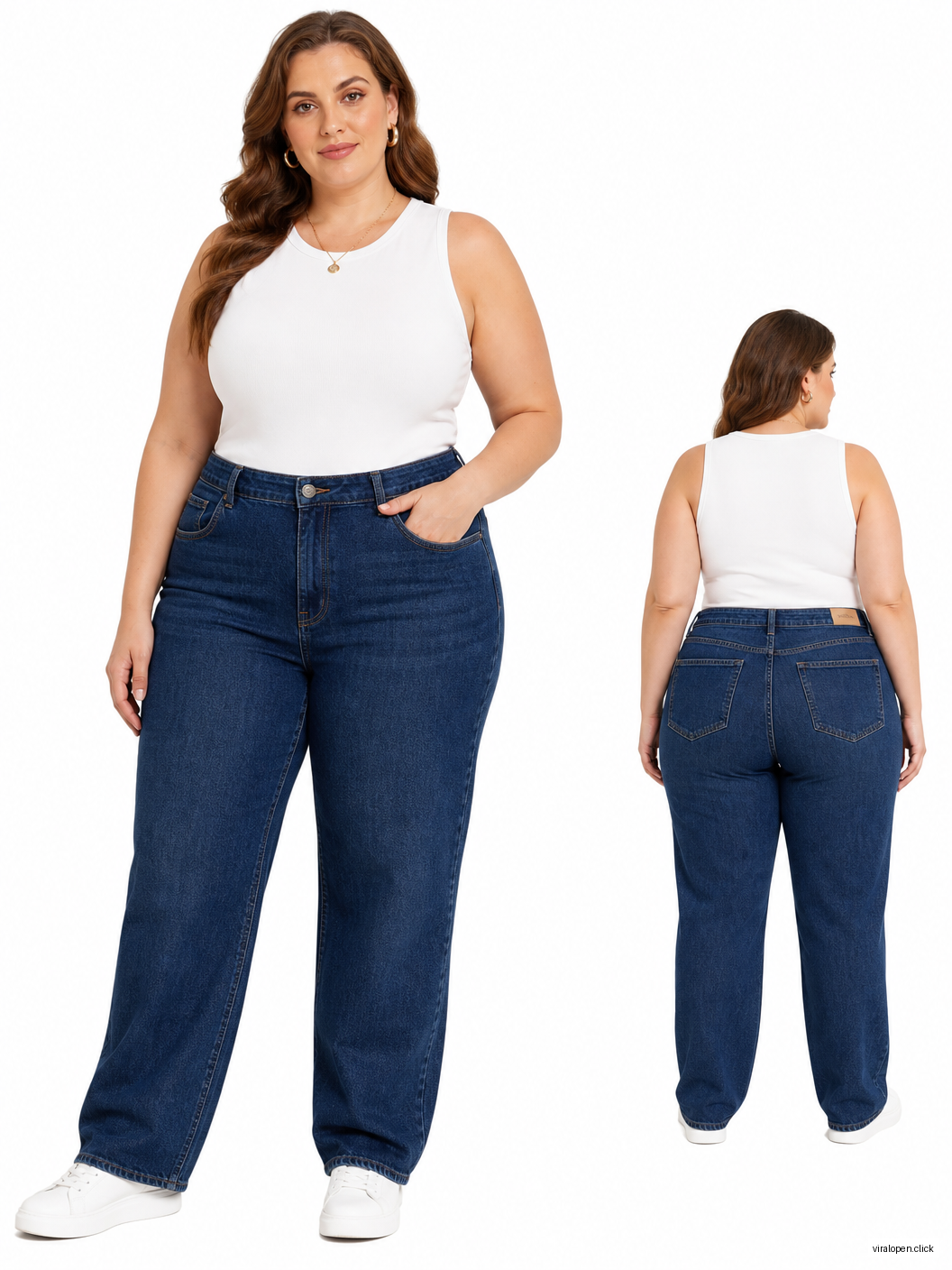 Women's Plus Size Relaxed Jeans - Indigo
