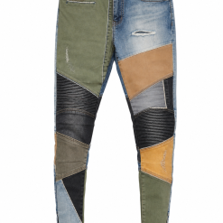 Unisex Patchwork Skinny Jeans - Multi