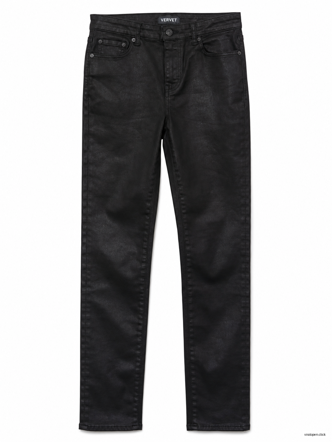 Men's Waxed Straight Jeans - Black