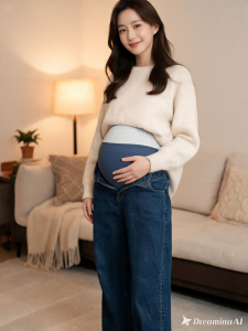 Women's Maternity Relaxed Jeans Dark Blue
